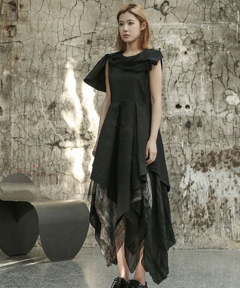 Asymmetric Bow Pleated Top